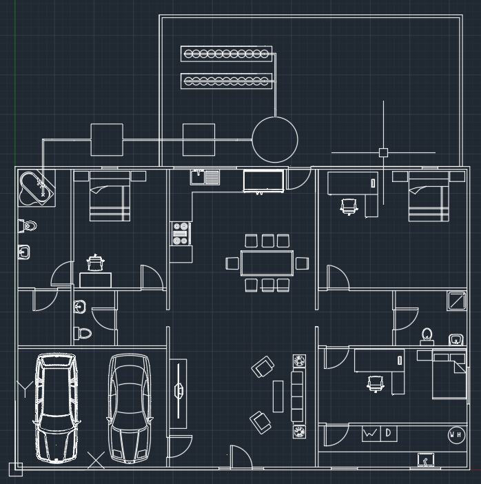 Detailed blueprint-style floor plan with bedrooms, garage, and laundry room